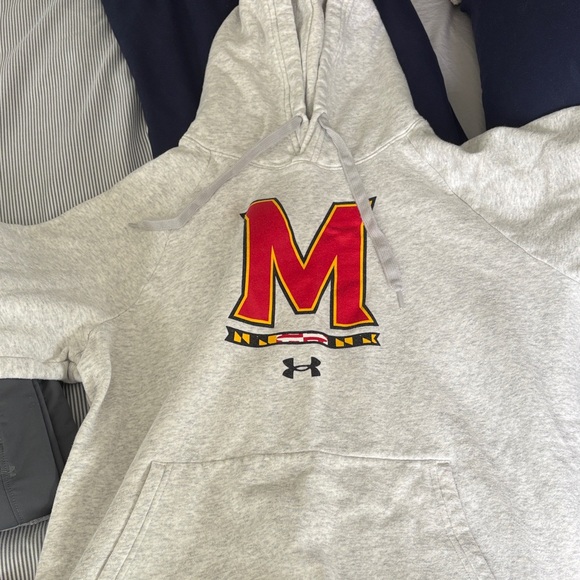 Under Armour Gray Hoodie with Red and Yellow M Logo - Picture 1 of 2